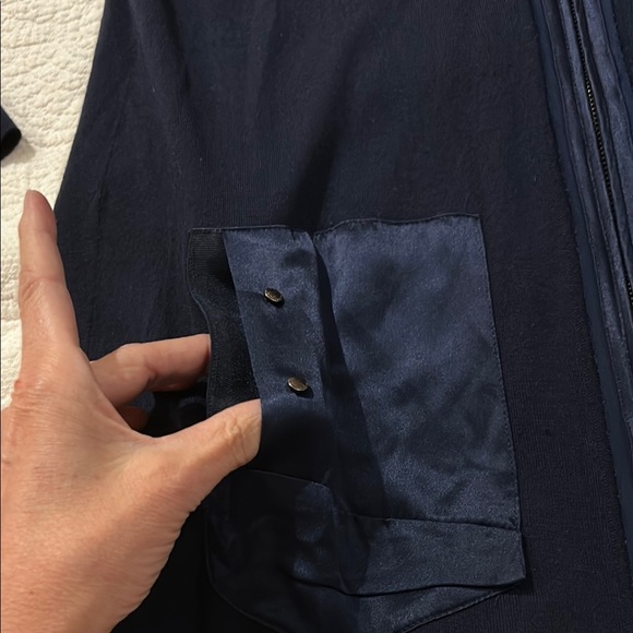 Elie Tahari Navy Zip up Cardigan Jacket - Picture 8 of 13